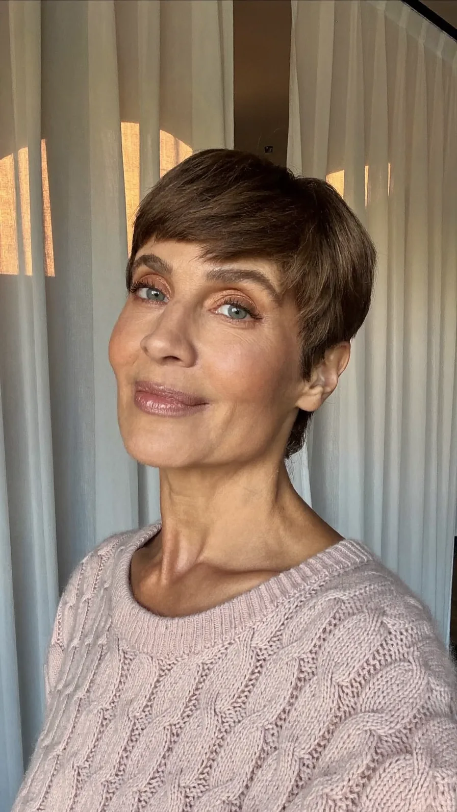 Elegant Textured Pixie Cut with Soft Side-Swept Bangs