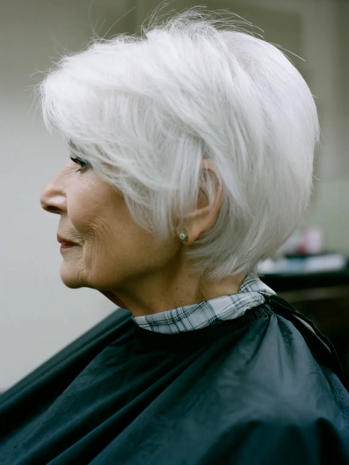 Silver Frost Pixie with Side-Swept Fringe