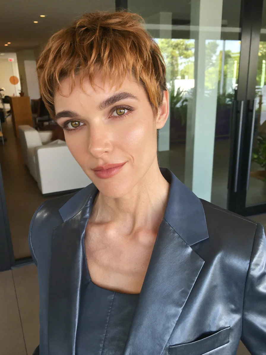 Voluminous Textured Pixie Cut with Choppy Micro Bangs