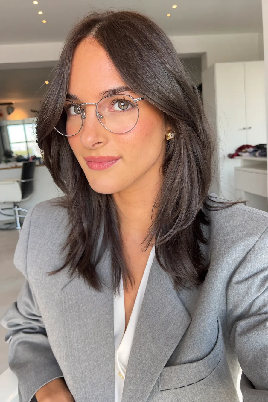 Polished Straight Long Layered Cut with Soft Face-Framing Layers