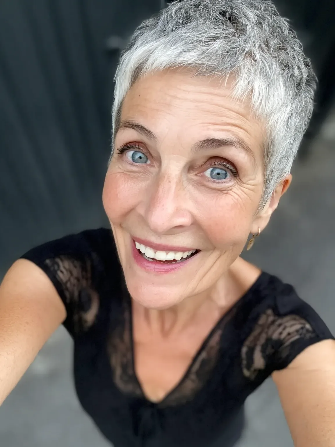 Textured Pixie with Natural Silver Frost Tones