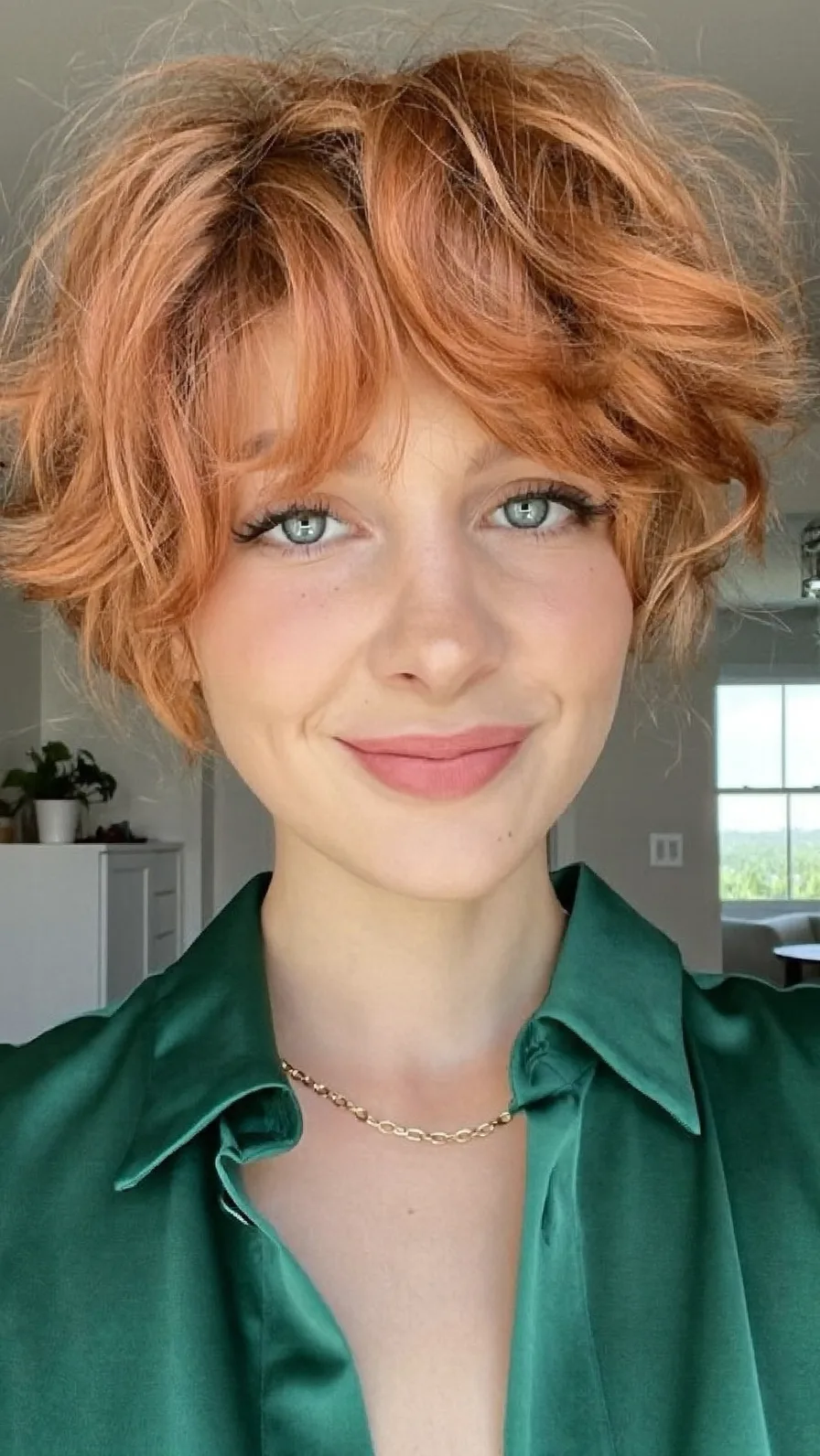 Voluminous Tousled Choppy Bob with Curtain Bangs