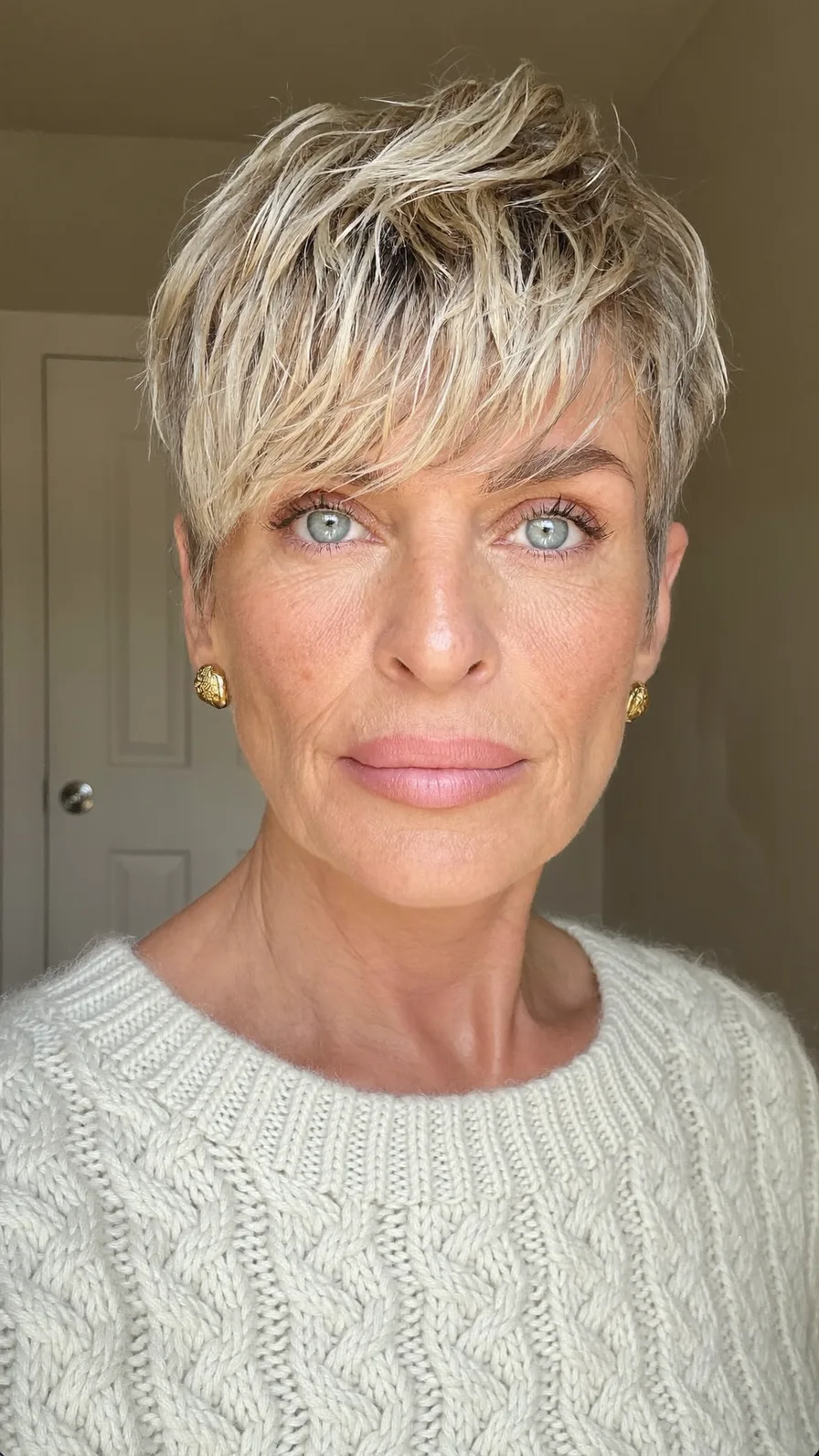 Modern Textured Pixie Cut with Ash Blonde Dimension