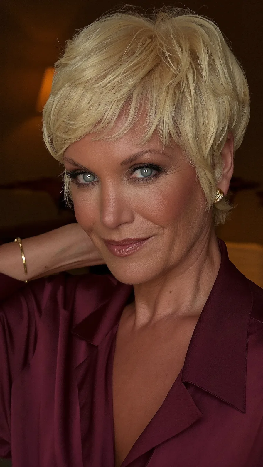 Textured Pixie Cut with Feathered Side-Swept Bangs