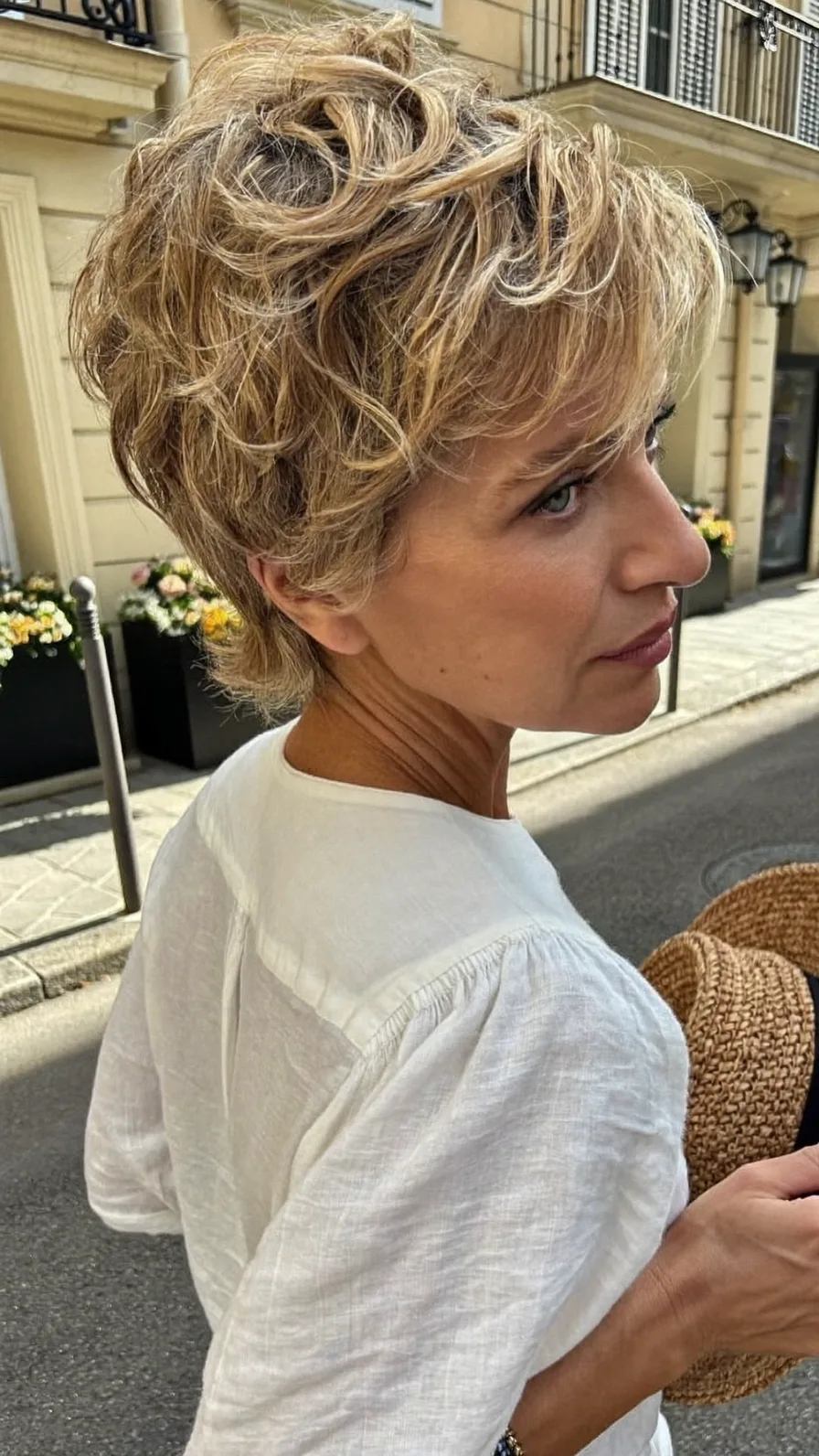 Textured Choppy Layers with Ash Blonde Honey Balayage