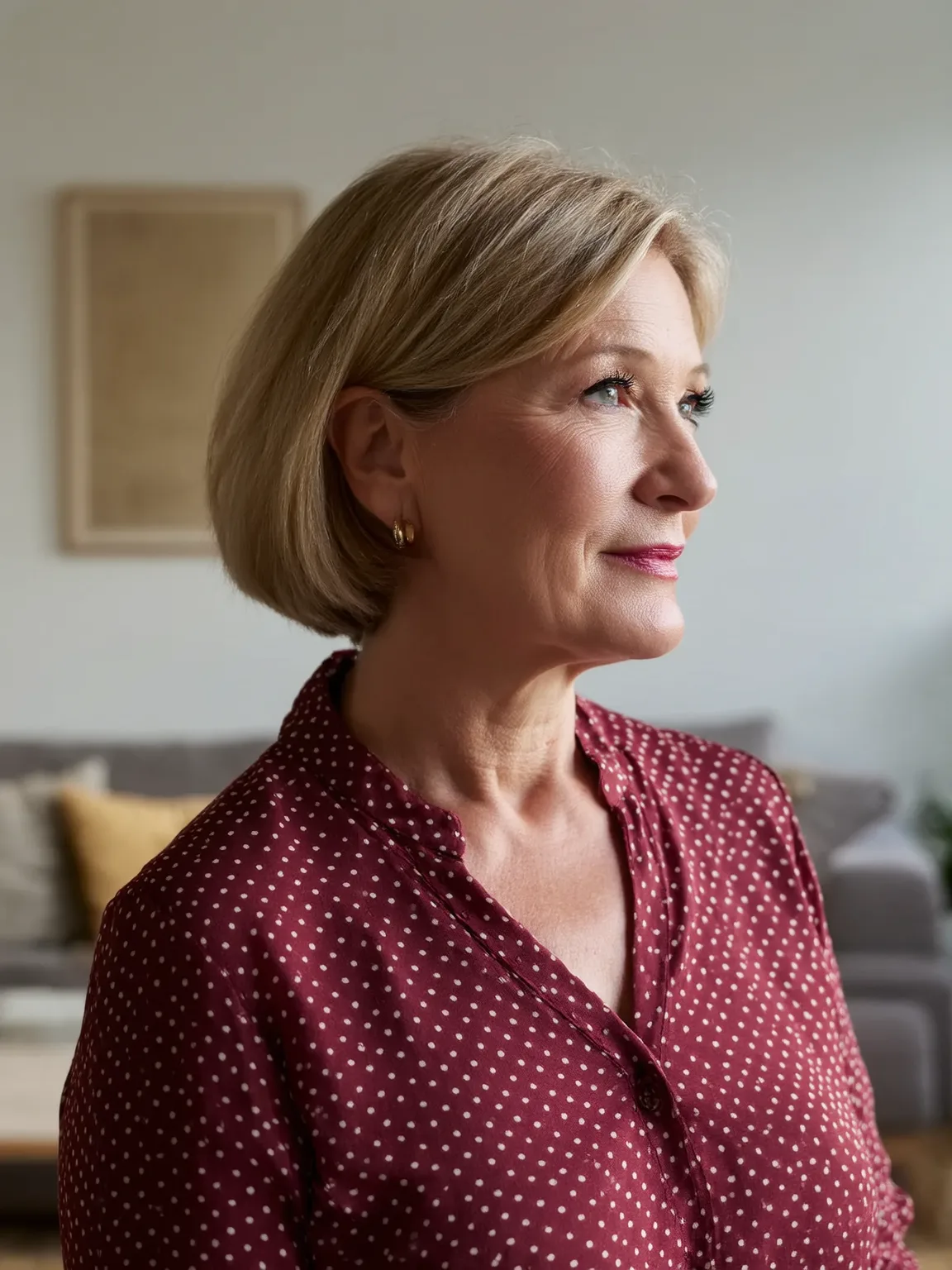 Classic Chin-Length Bob in Warm Caramel Blonde