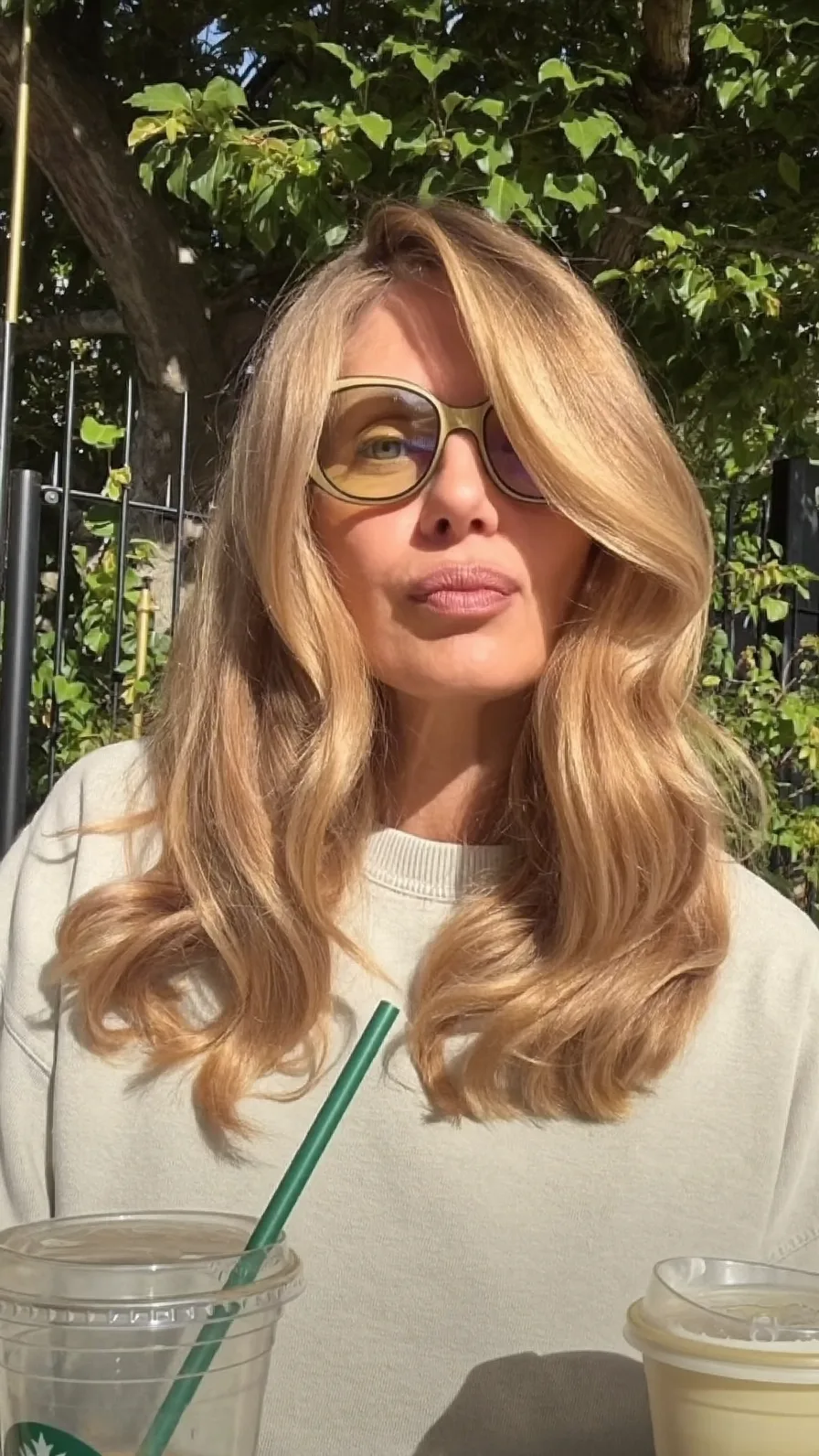 Flowing Long Layers with Warm Honey Blonde Balayage Highlights