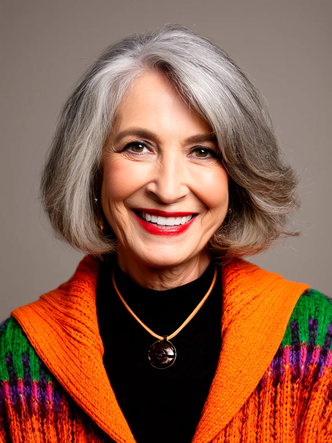 Silver Frost Wavy Bob with Side-Swept Bangs