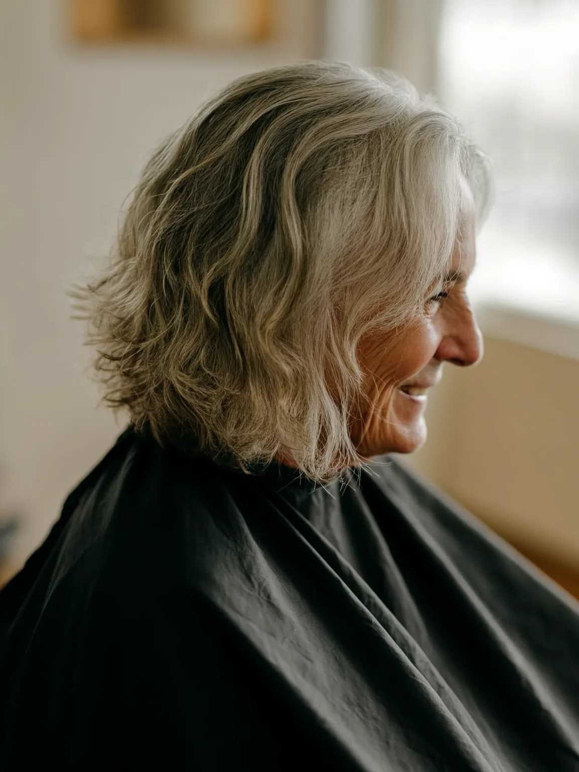 Silver Frost Wavy Bob for Round Faces