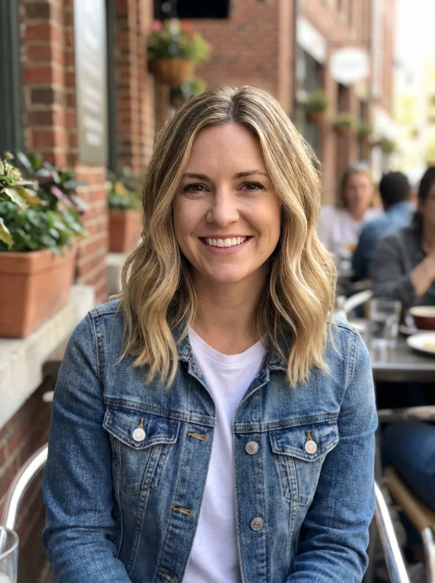 Wavy Sandy Blonde Lob Without Bangs