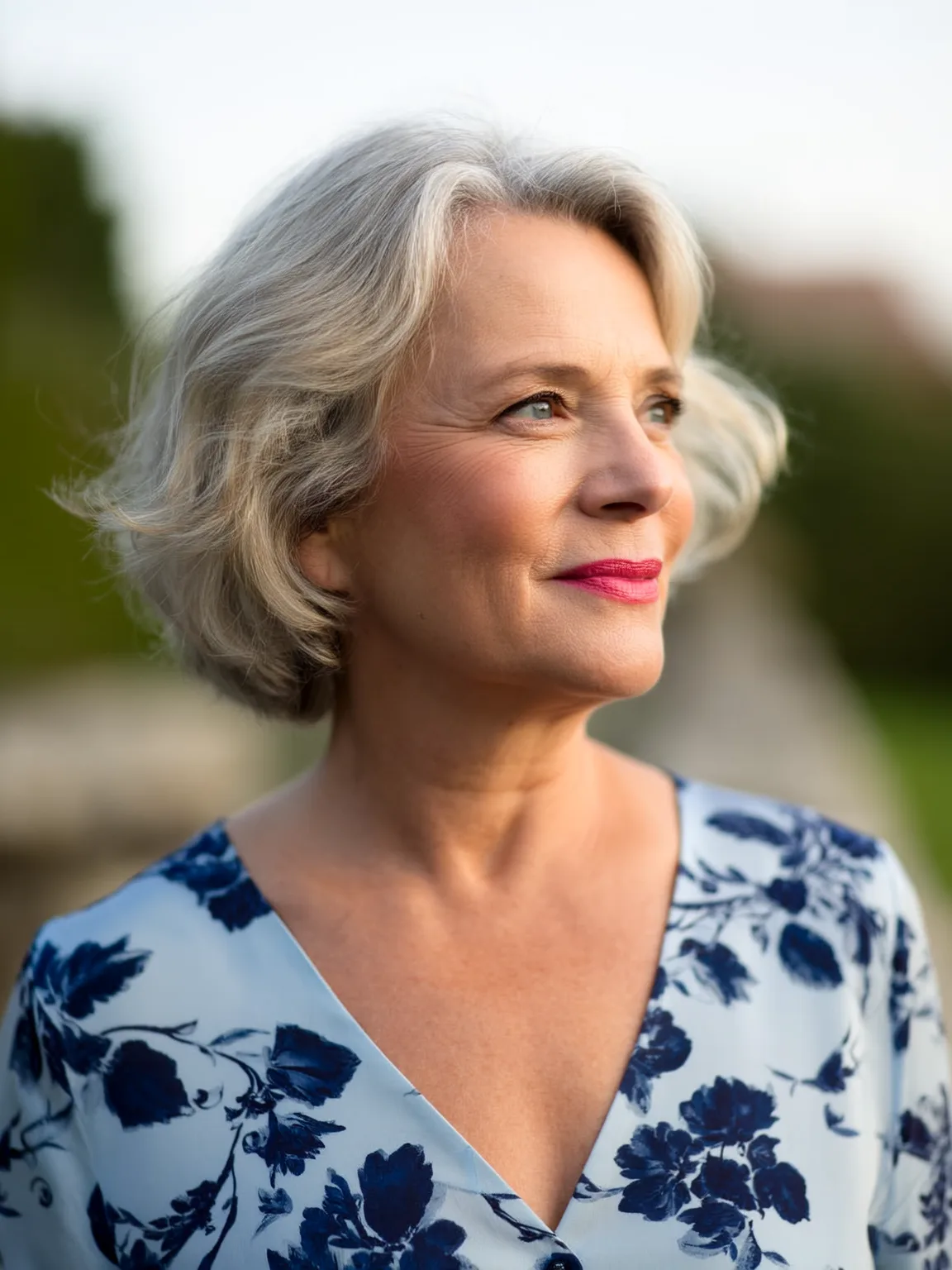 Sophisticated Silver Frost Chin-Length Bob