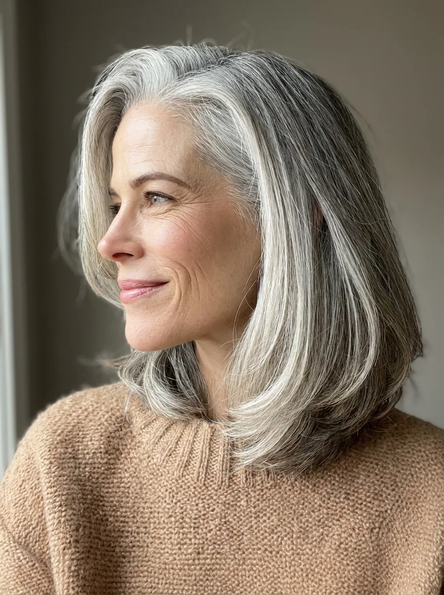 Medium-Volume Shoulder-Length Silver Frost Lob