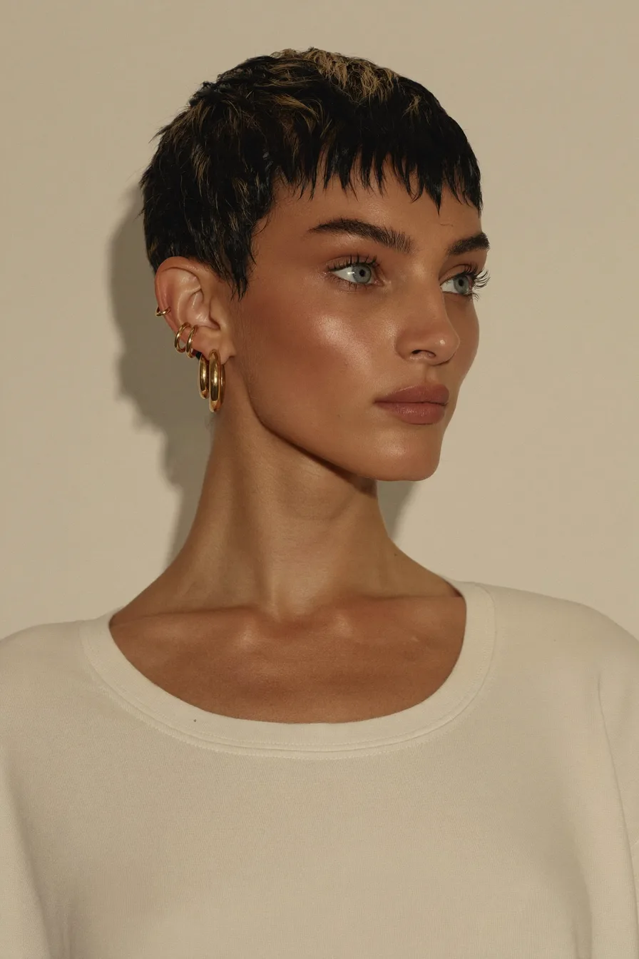 Chic Pixie Crop Featuring Soft Face-Framing Wispy Bangs