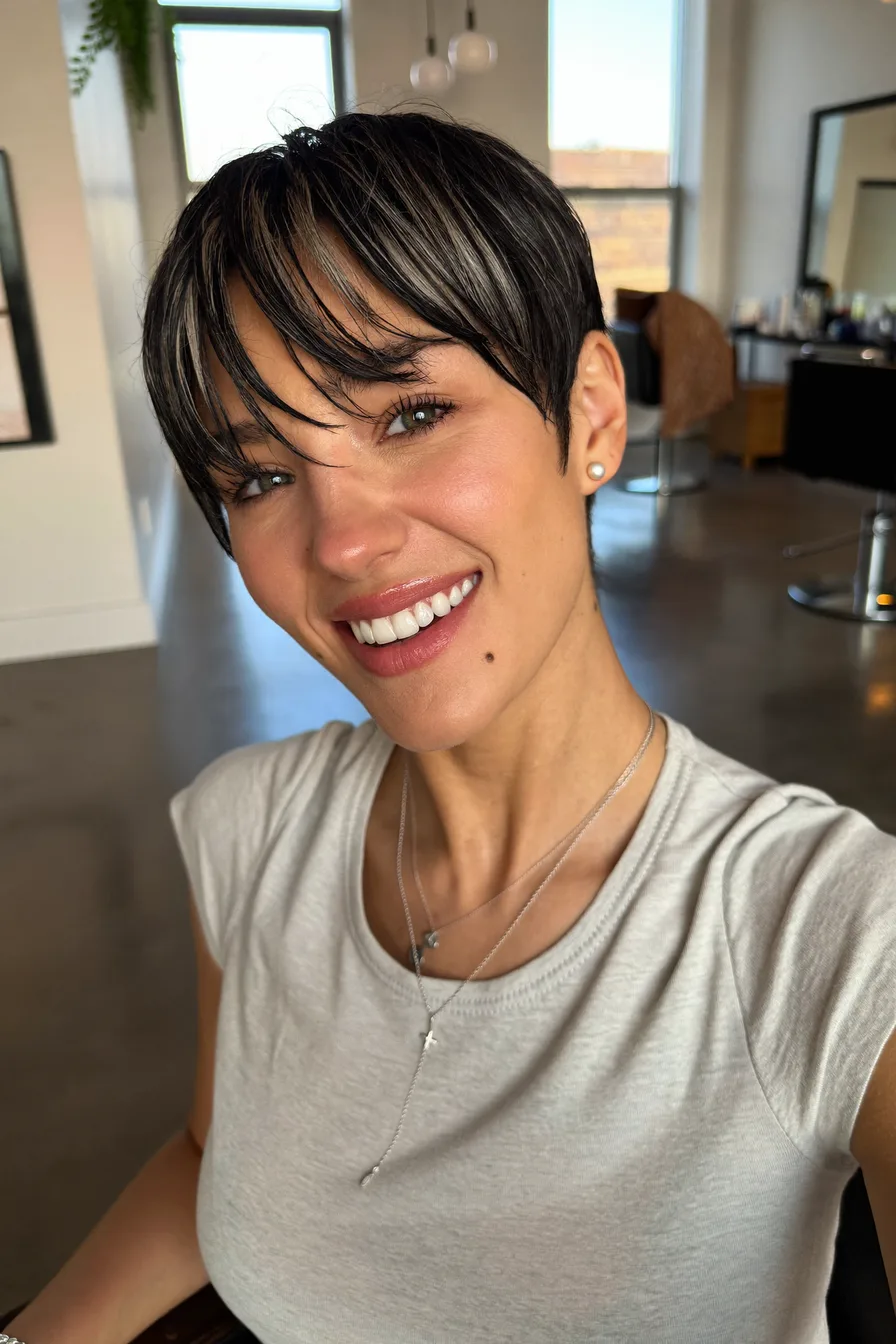 Modern Pixie Cut with Soft Wispy Bangs for Chic Appeal
