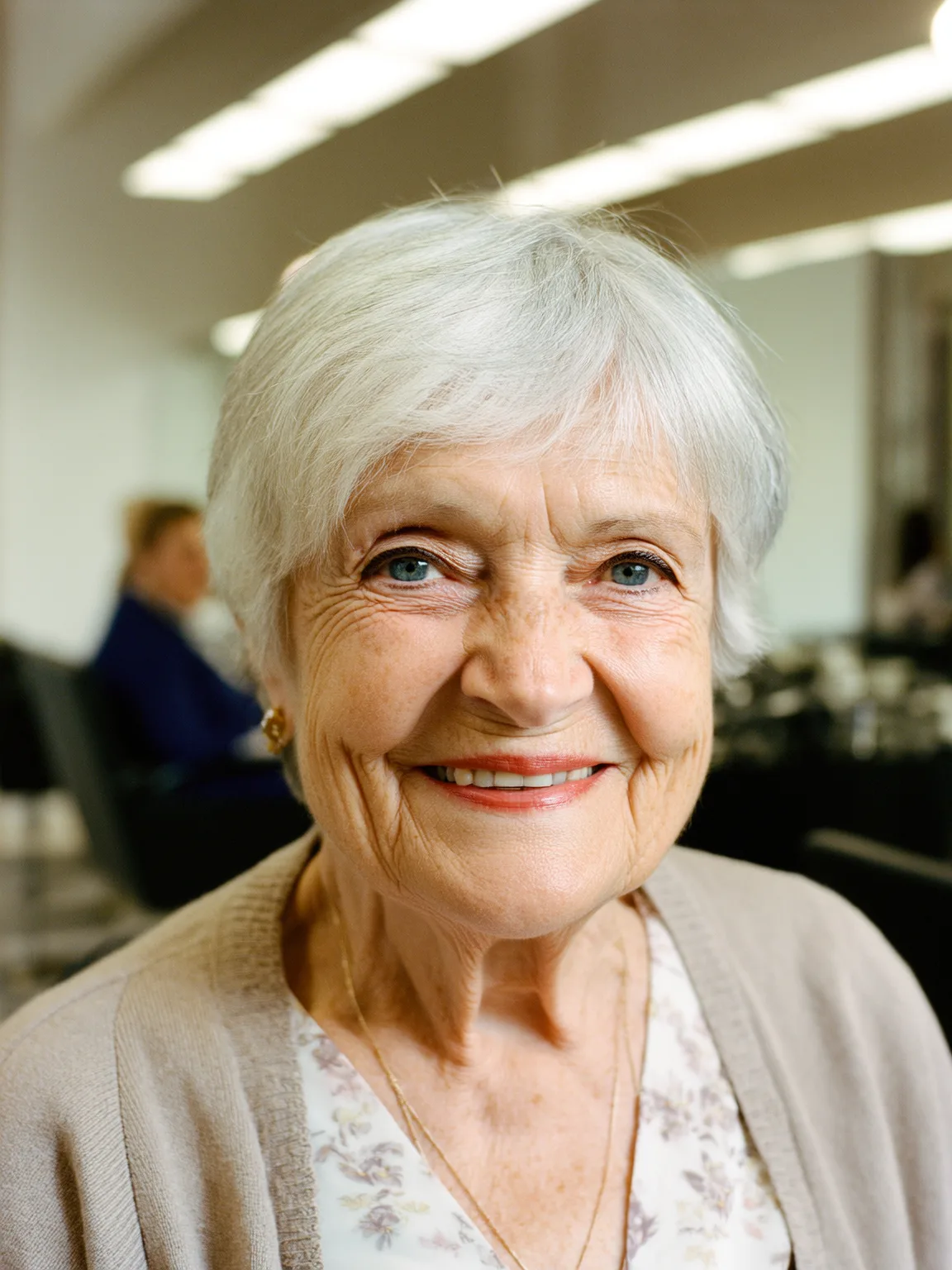 Natural Silver Frost Pixie with Wispy Bangs